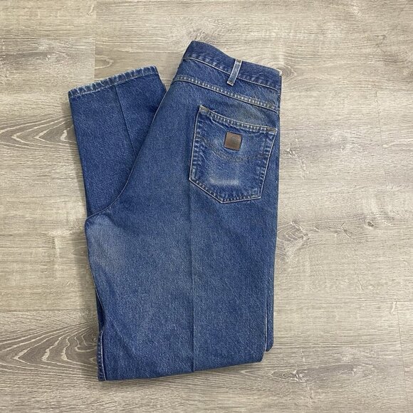 Carhartt Jeans B17-DST Mens ACTUAL 40x34 Relaxed Fit Denim Straight Leg Workwear - Picture 1 of 3